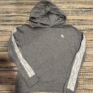 Excellent Condition!!! Girls Abercrombie lace hooded long sleeve T-shirt size 13